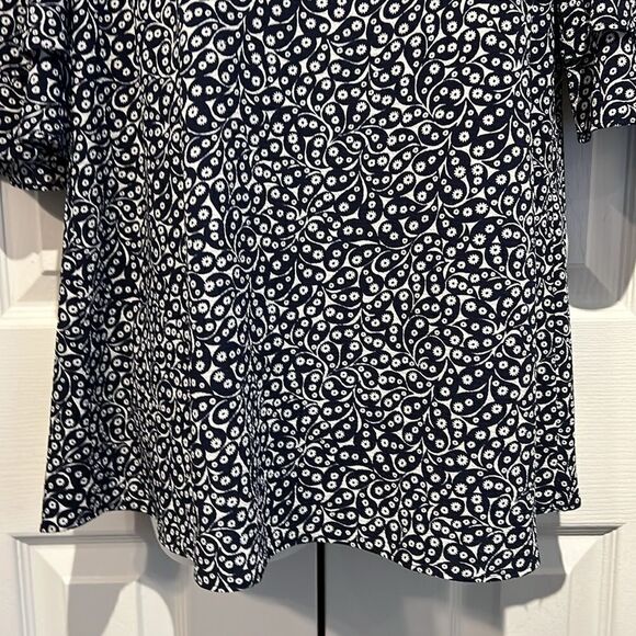 Michael Michael Kors Navy/White Short Sleeve Cold Shoulder Top Size M - Picture 3 of 12